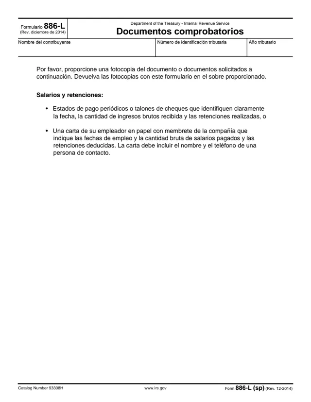 Page 1 of form 886-L