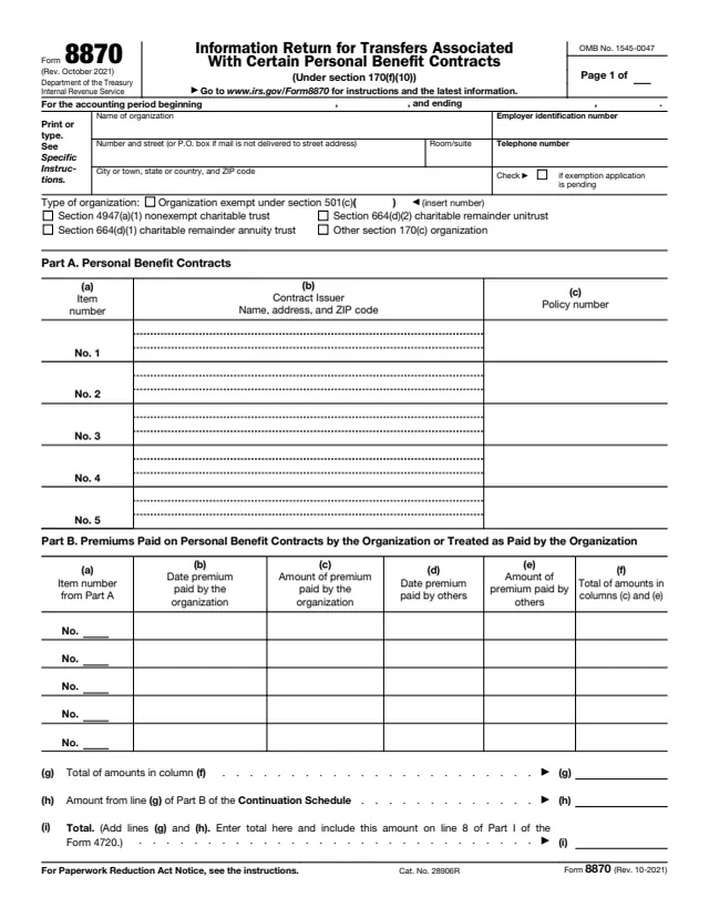 Page 1 of form 8870
