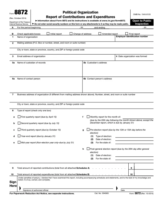Page 1 of form 8872