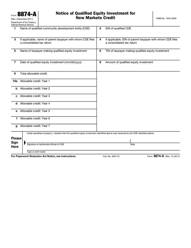 Page 1 of form 8874-A
