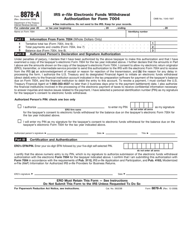 Page 1 of form 8878-A
