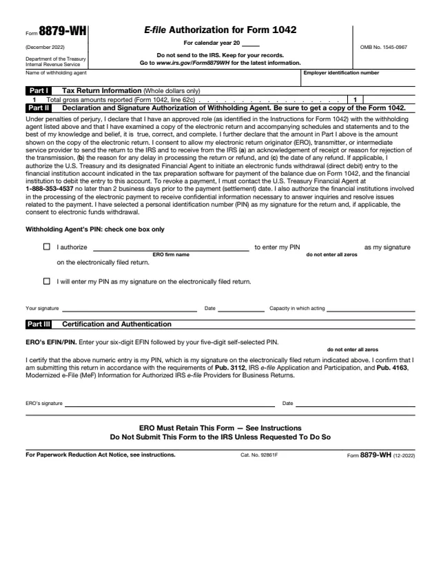 Page 1 of form 8879-WH
