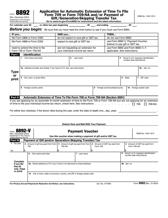 Page 1 of form 8892