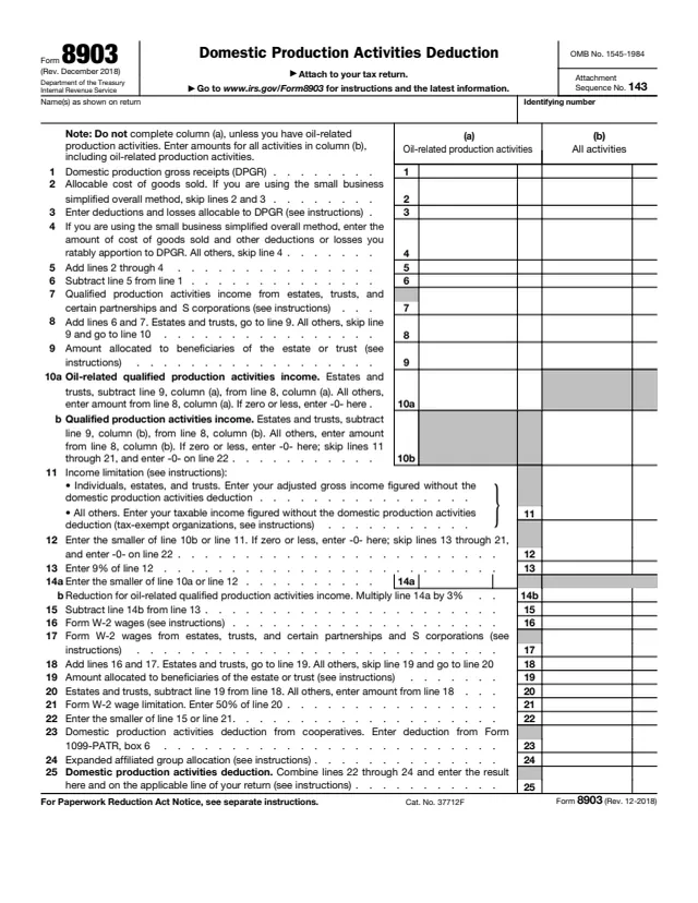 Page 1 of form 8903