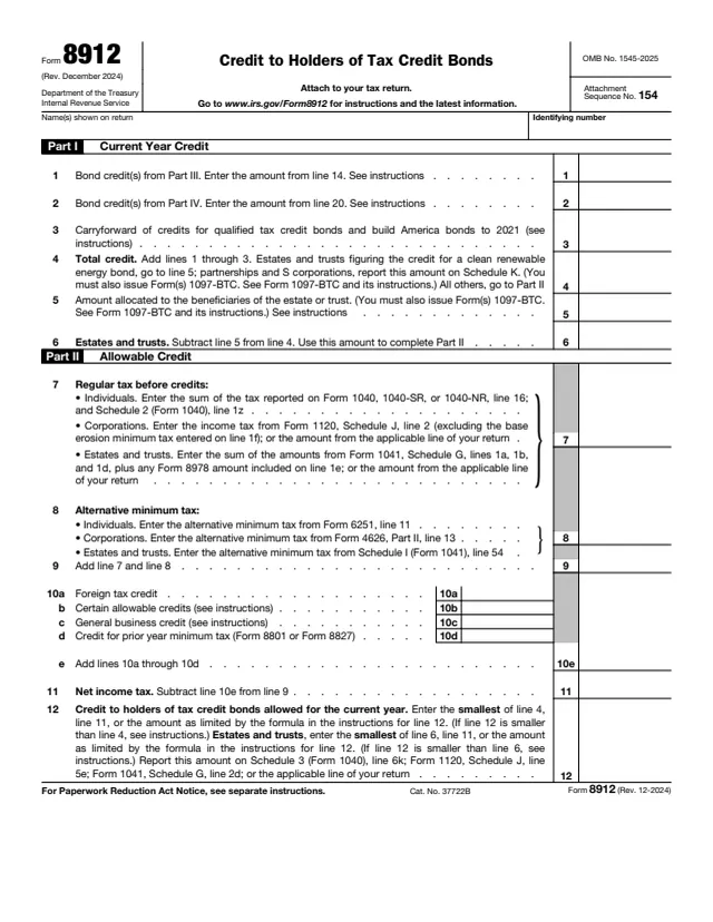 Page 1 of form 8912