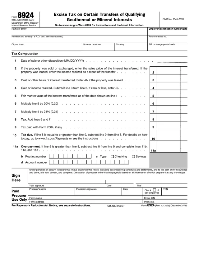 Page 1 of form 8924