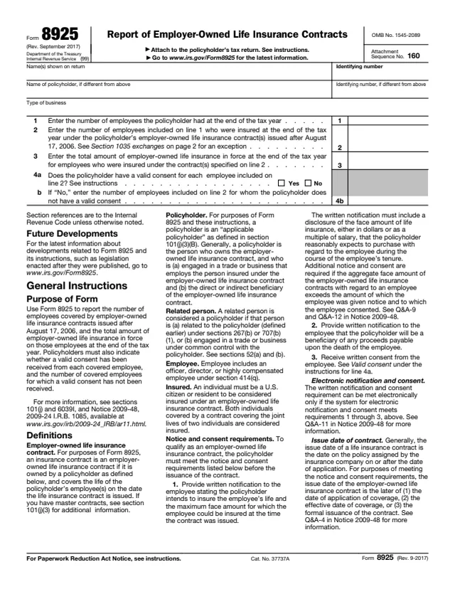 Page 1 of form 8925