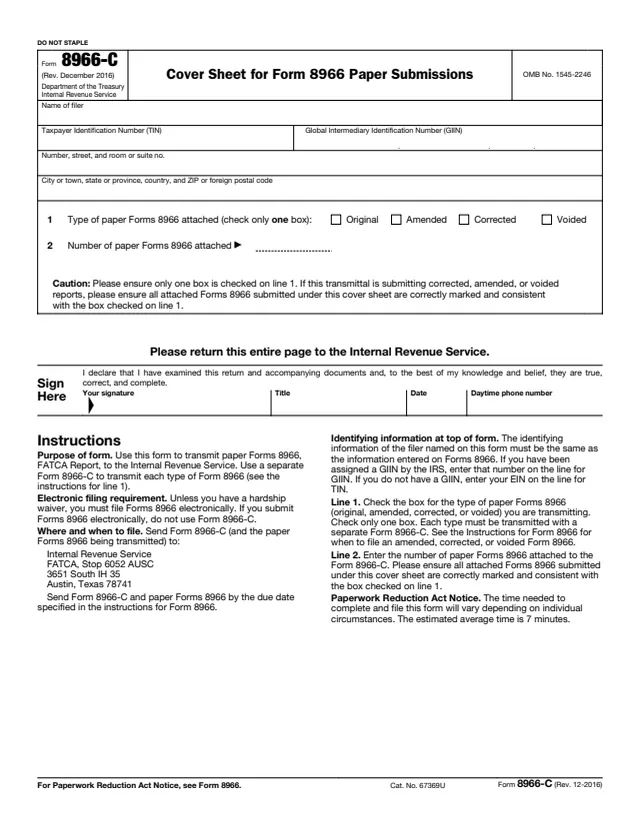 Page 1 of form 8966-C