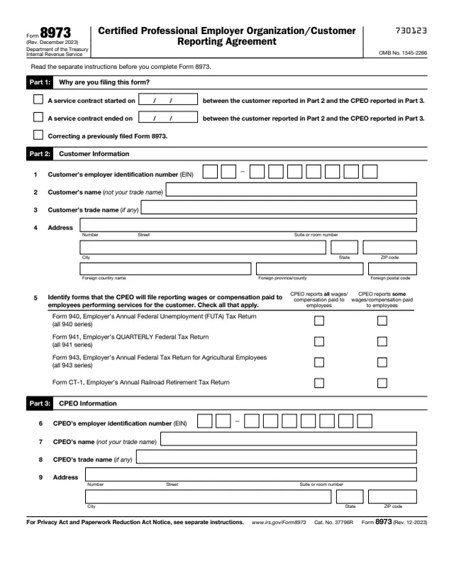 Page 1 of form 8973