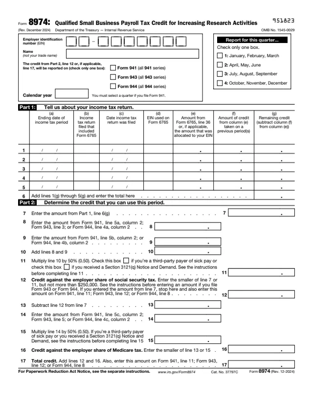 Page 1 of form 8974