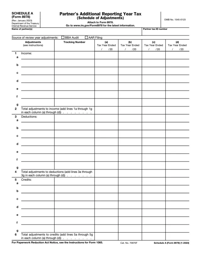 Page 1 of form 8978 Sch. A