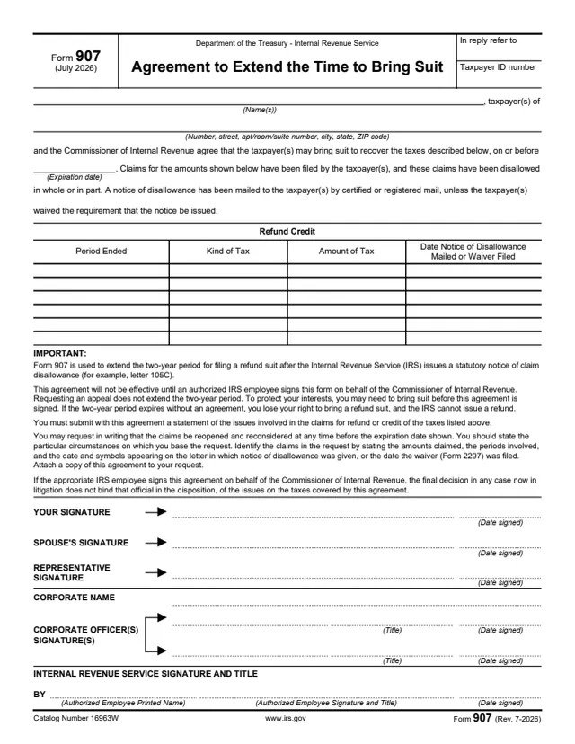 Page 1 of form 907