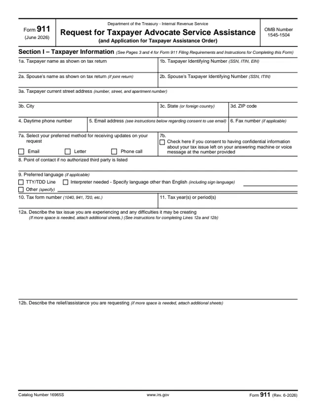 Page 1 of form 911