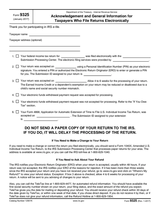 Page 1 of form 9325