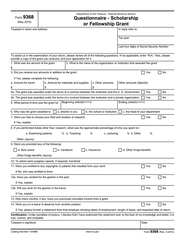 Page 1 of form 9368