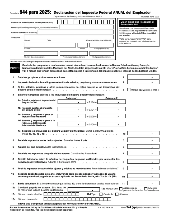 Page 1 of form 944
