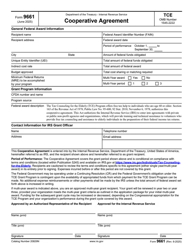 Page 1 of form 9661