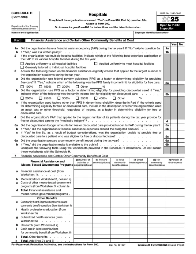 Page 1 of form 990