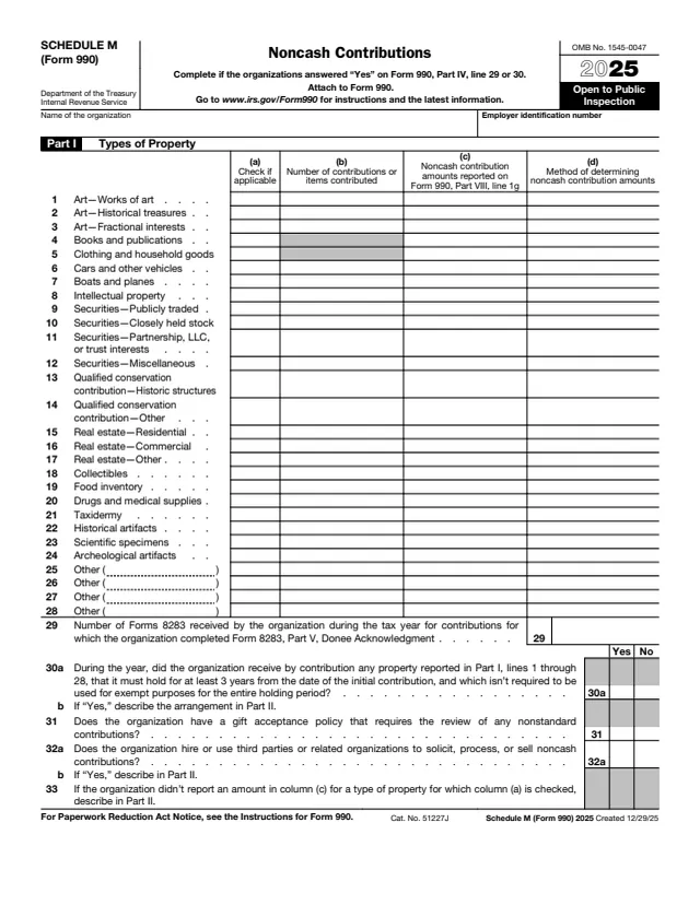 Page 1 of form 990