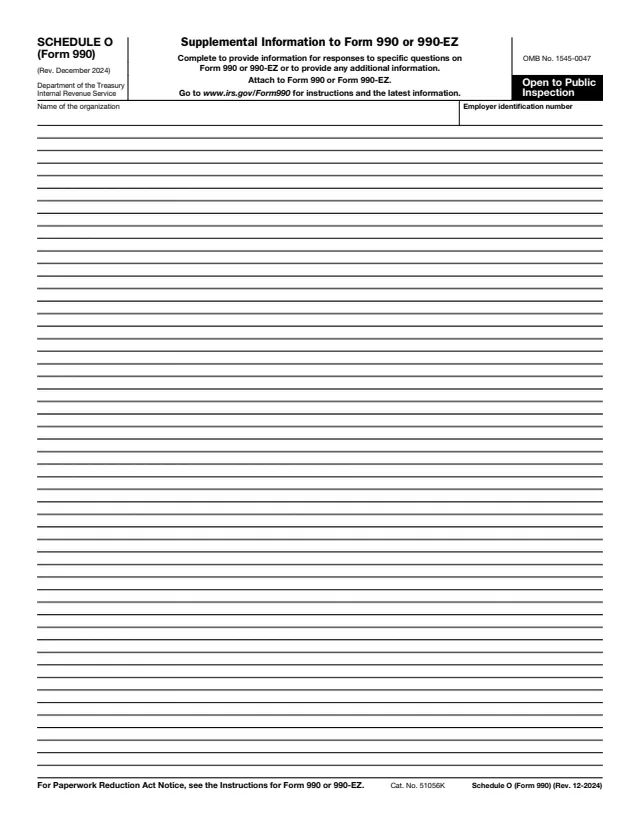 Page 1 of form 990 Sch. O