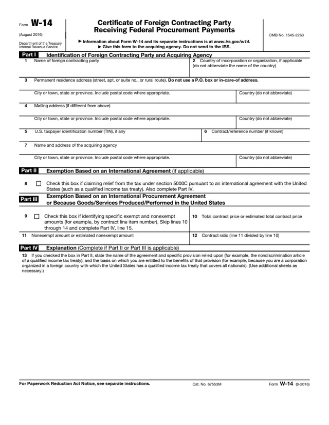Page 1 of form W-14