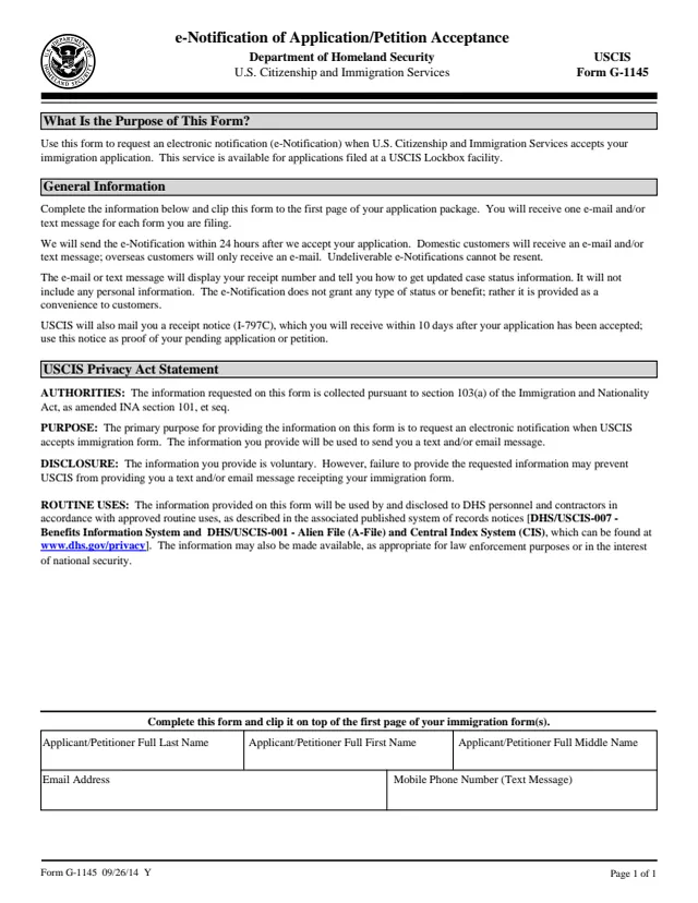 Page 1 of form G-1145
