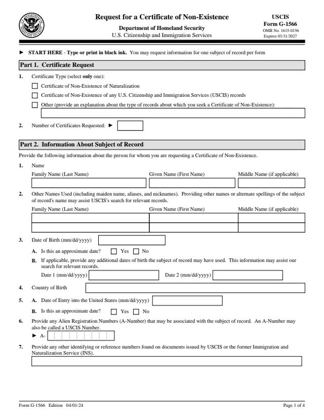 Page 1 of form G-1566