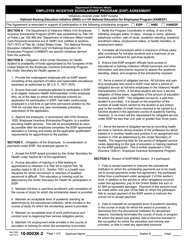Page 1 of form 10-0003K-2