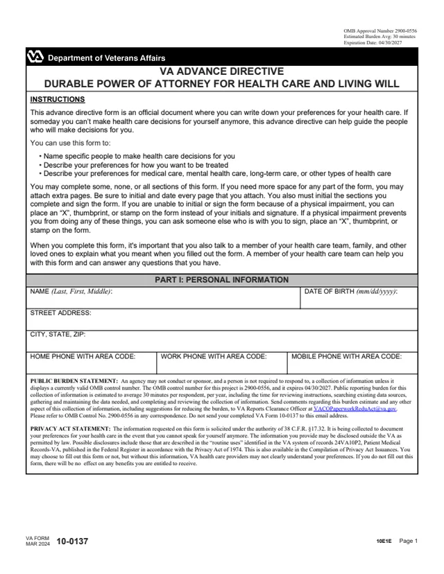 Page 1 of form 10-0137