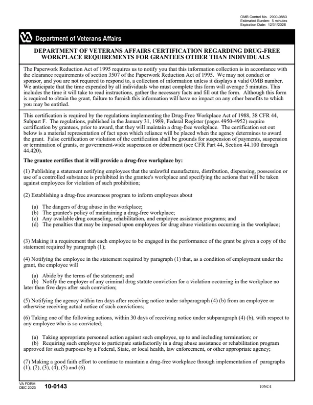 Page 1 of form 10-0143