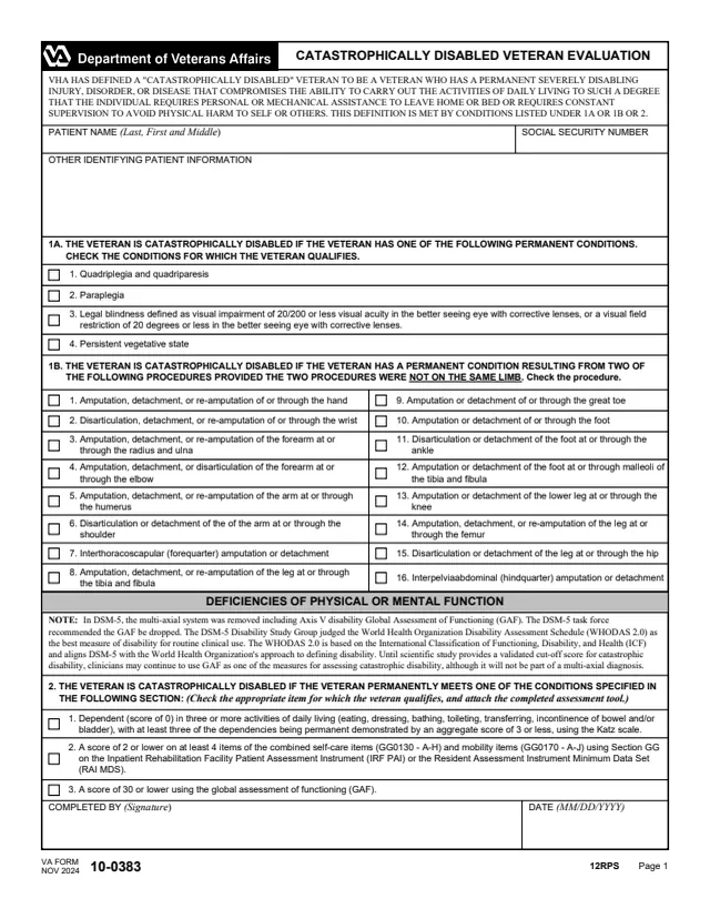 Page 1 of form 10-0383