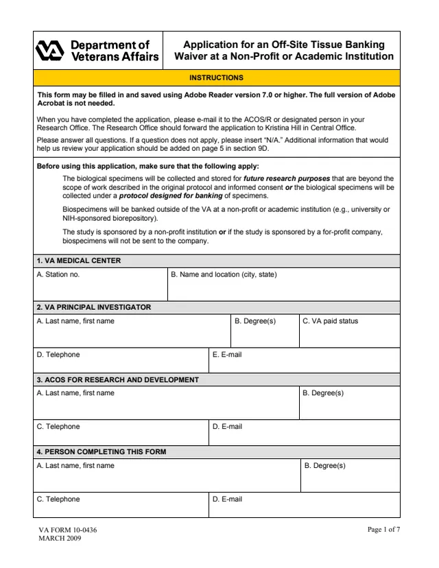 Page 1 of form 10-0436