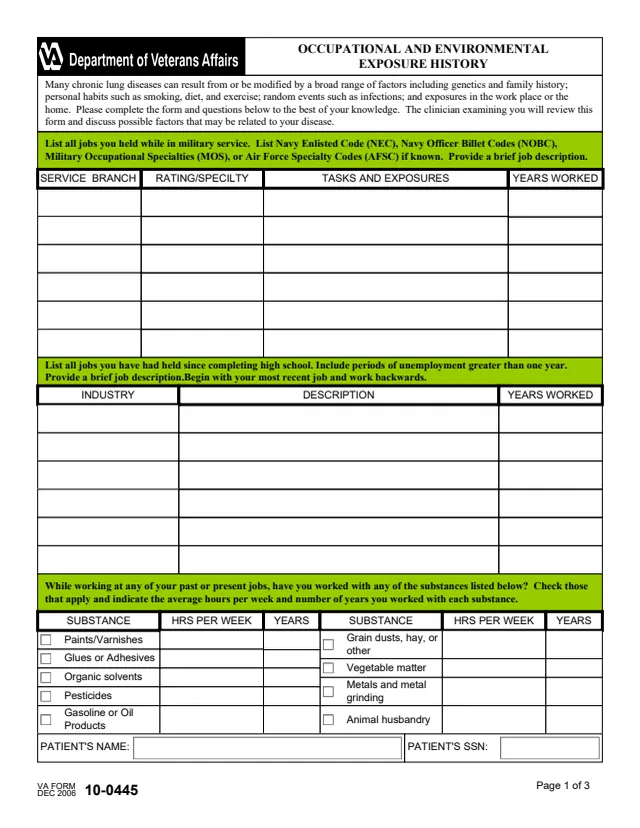 Page 1 of form 10-0445