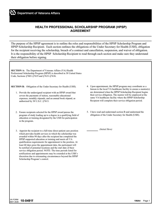 Page 1 of form 10-0491f