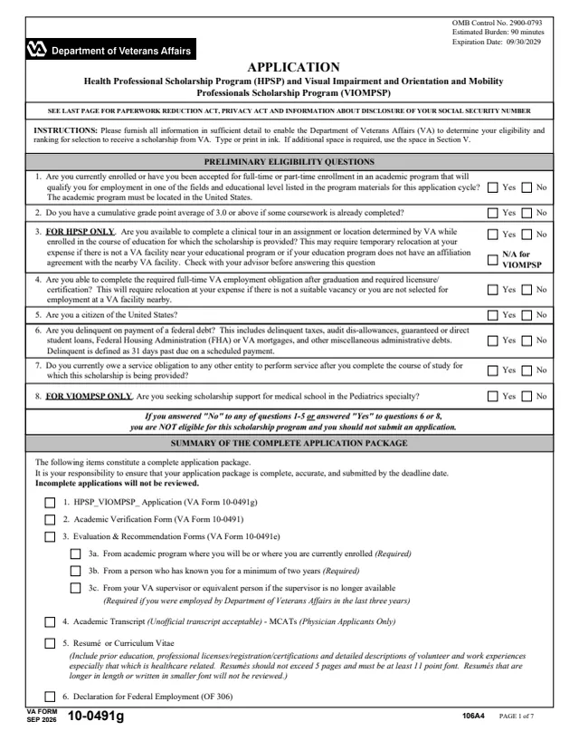 Page 1 of form 10-0491g