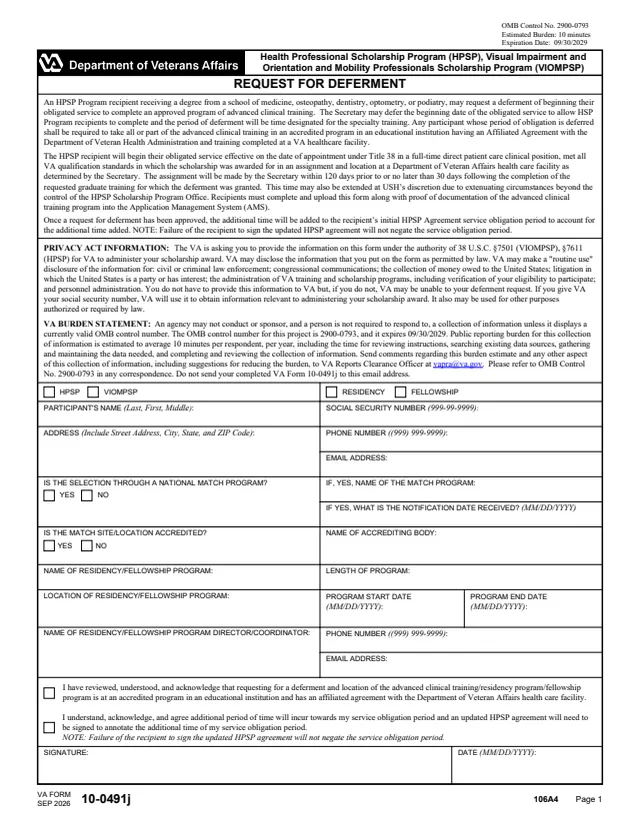 Page 1 of form 10-0491j