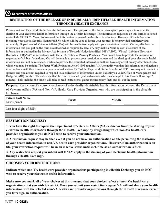 Page 1 of form 10-0525a