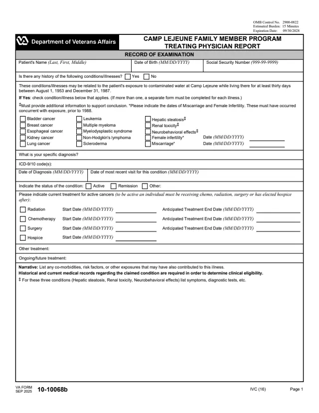 Page 1 of form 10-10068b