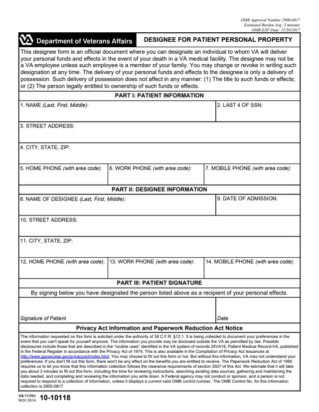 Page 1 of form 10-10118