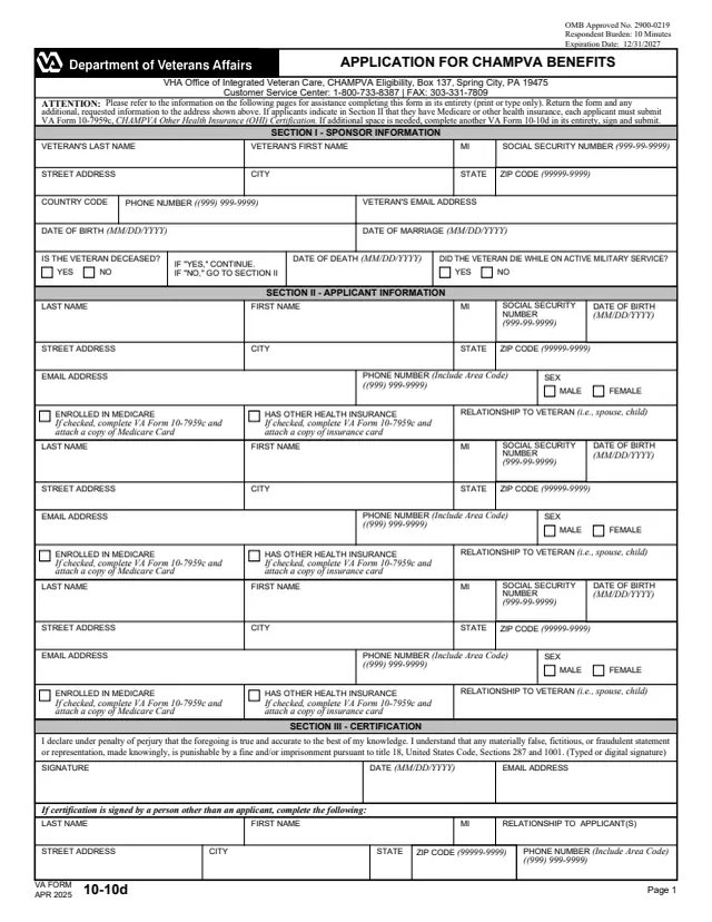 Page 1 of form 10-10d