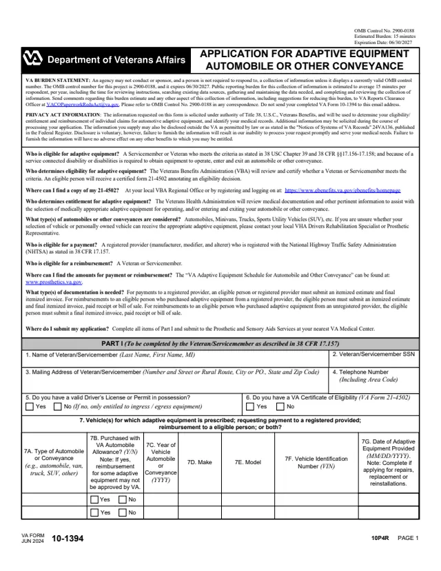 Page 1 of form 10-1394