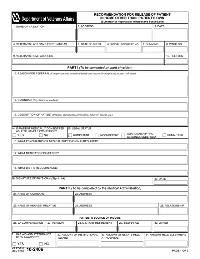 Page 1 of form 10-2406