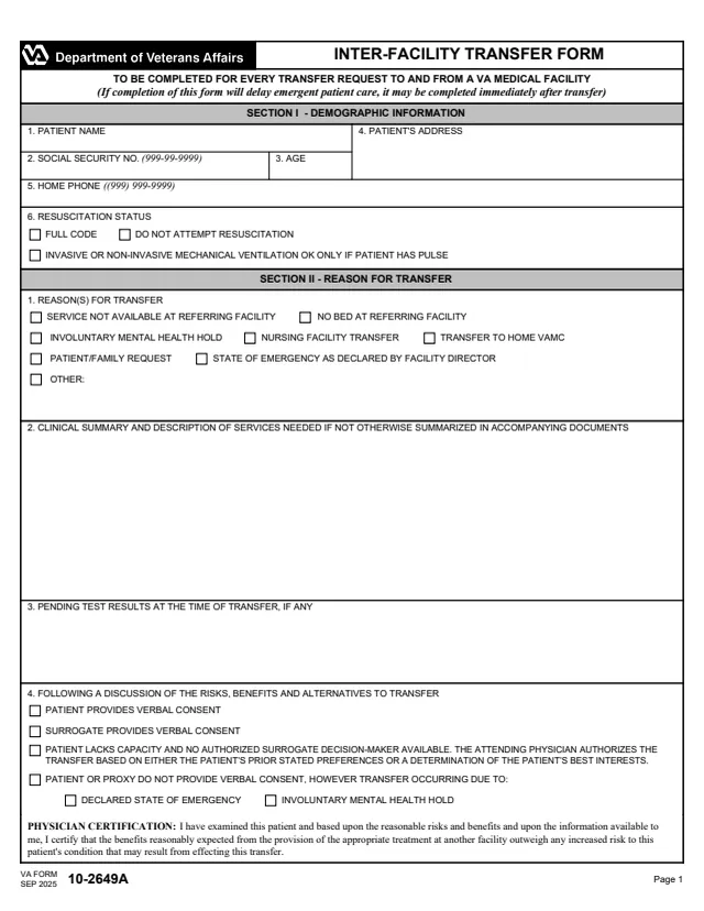 Page 1 of form 10-2649A