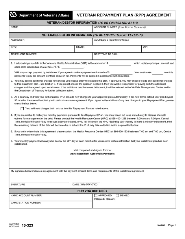 Page 1 of form 10-323