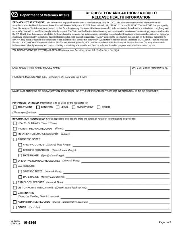 Page 1 of form 10-5345