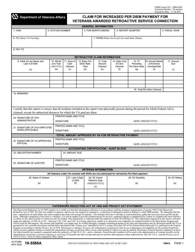 Page 1 of form 10-5588A