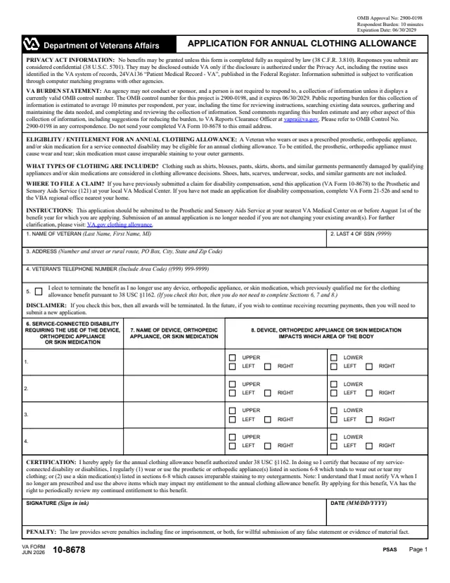 Page 1 of form 10-8678
