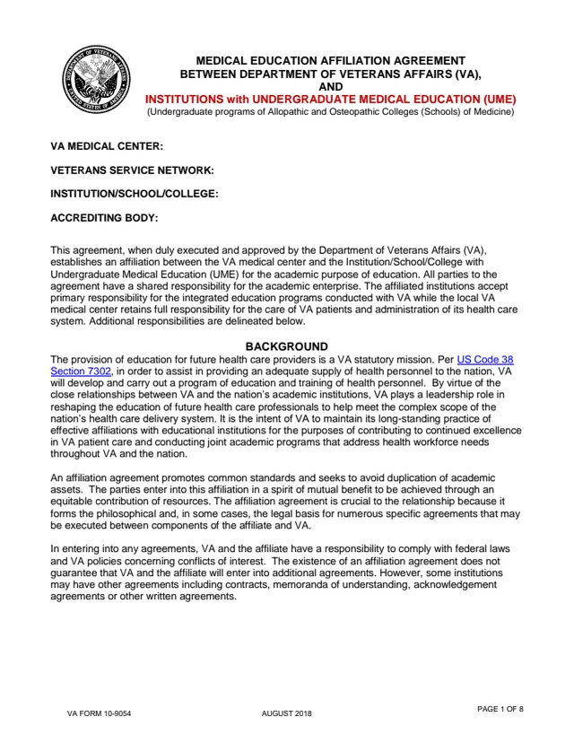 Page 1 of form 10-9054