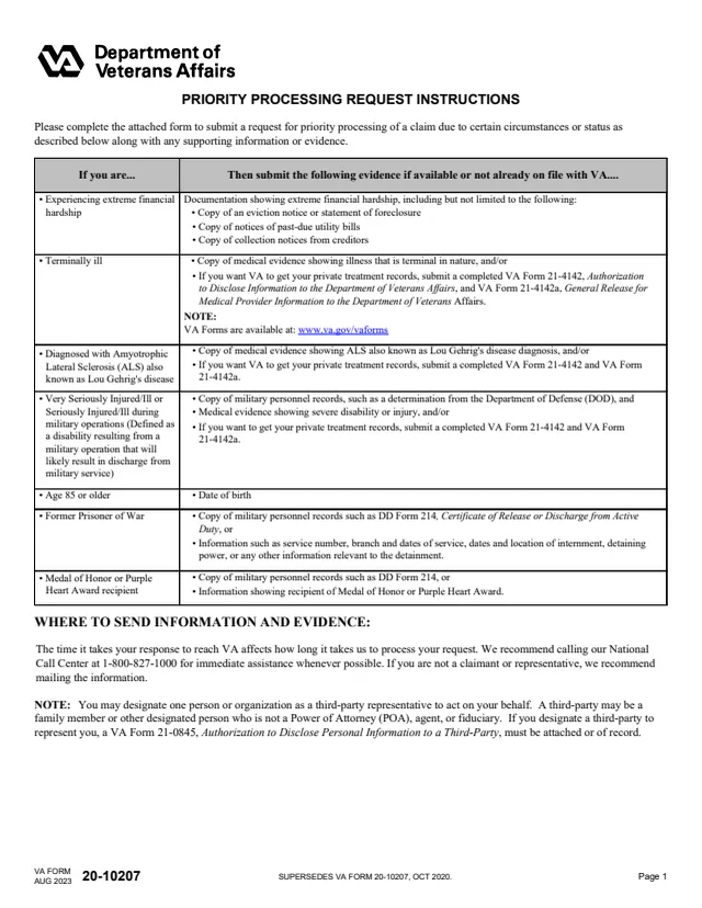 Page 1 of form 20-10207