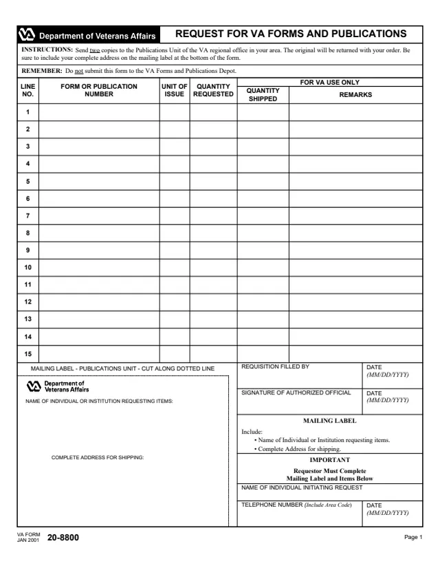 Page 1 of form 20-8800